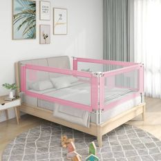 Barrière de sécurité de lit d'enfant Rose 120x25 cm Tissu