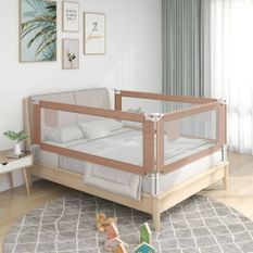 Barrière de sécurité de lit d'enfant Taupe 120x25 cm Tissu