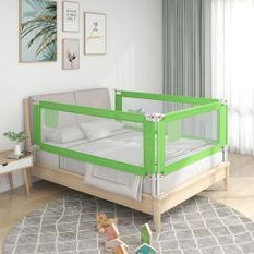 Barrière de sécurité de lit d'enfant Vert 100x25 cm Tissu