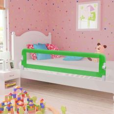 Barrière de sécurité de lit enfant Vert 180 x 42 cm Polyester