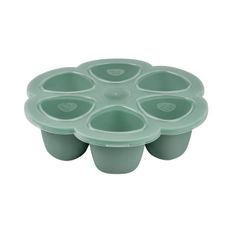 BEABA, Multiportions silicone 6 x 90 ml vert sauge
