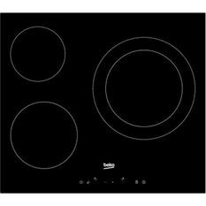 BEKO - HIC63S - Table de cuisson vitrocéramique 60 CM - Double ring - Commandes sensitives - Sécurité enfant - Noir