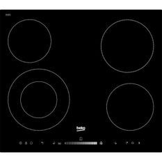 BEKO HIC64502T Table de cuisson vitrocéramique - 4 zones - 6700W - L58 x P51cm - Revetement verre - Noir