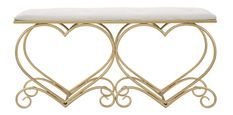 Bench heart crema cm 105x37,5x51,5
