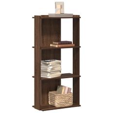 Bibliothèque 3 niveaux chêne marron 60x30x120cm bois ingénierie