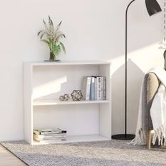 Bibliothèque à 2 niveaux Blanc 80x30x76,5 cm