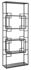 Bibliothèque acier noir 5 niveaux Kora L 71 cm