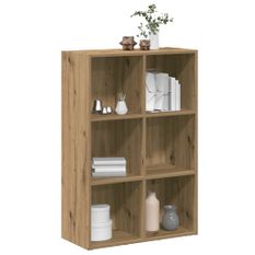 Bibliothèque/Buffet chêne artisanal 66x30x98 cm bois ingénierie