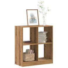 Bibliothèque chêne artisanal 68,5x32x75 cm bois d'ingénierie