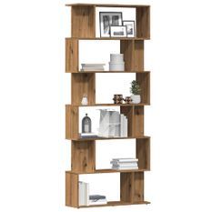 Bibliothèque chêne artisanal 80x24x192 cm bois d'ingénierie