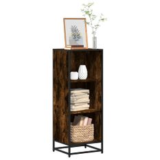 Bibliothèque chêne fumé 40x35x107,5 cm bois d'ingénierie