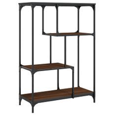 Bibliothèque chêne marron 81x36x115 cm bois ingénierie et acier