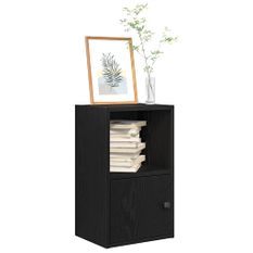 Bibliothèque chêne noir 31x24x52 cm bois d'ingénierie