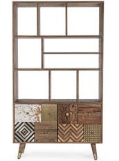 Bibliothèque DOKI 100 cm – Multimatières colorées & esprit artisanal