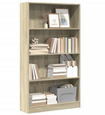 Bibliothèque en bois 4 niveaux L 80 x H 143 x P 24 cm - Collection Klazik