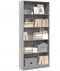 Bibliothèque en bois 5 niveaux L 80 x H 176 x P 24 cm - Collection Klazik