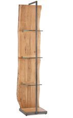 Bibliothèque en bois de manguier naturel et verre trempé Kleine 47 cm
