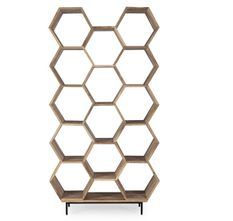 Bibliothèque en bois de manguier ruche naturel WADA 100 cm