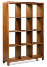 Bibliothèque en bois massif de Mindy 12 compartiments Orka 135 cm