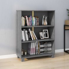 Bibliothèque HAMAR Gris foncé 85x35x112 cm Bois de pin massif