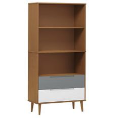 Bibliothèque MOLDE Marron 85x35x170,5 cm Bois massif de pin