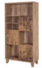 Bibliothèque motif florale bois marron clair Mastra 80 cm