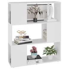 Bibliothèque/Séparateur de pièce Blanc 80x24x94 cm