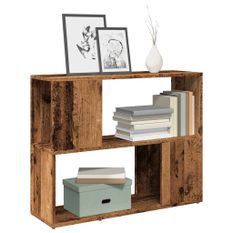 Bibliothèque/Séparateur de pièce vieux bois 80x24x63 cm