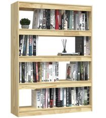 Bibliothèque/Séparateur en Pin massif Kiro L 100 x H 135 x P 30 cm - Elégance naturelle et polyvalence