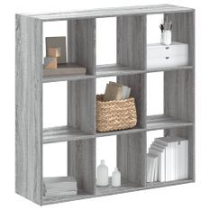 Bibliothèque sonoma gris 102x32x102 cm bois d'ingénierie