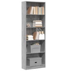 Bibliothèque sonoma gris 60x24x176 cm bois d'ingénierie