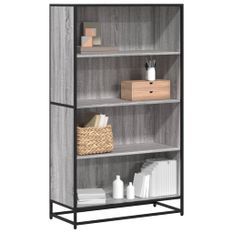 Bibliothèque sonoma gris 80,5x35x139 cm bois d'ingénierie