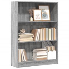 Bibliothèque sonoma gris 80x24x109 cm bois d'ingénierie