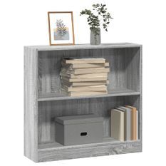 Bibliothèque sonoma gris 80x24x76 cm bois d'ingénierie