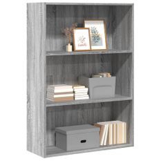 Bibliothèque sonoma gris 80x30x114 cm bois d'ingénierie