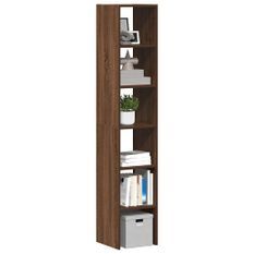 Bibliothèques 2 pcs empilable chêne marron bois d'ingénierie