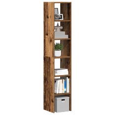 Bibliothèques 2 pcs empilable vieux bois bois d'ingénierie