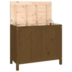 Boîte à linge Marron miel 88,5x44x76 cm Bois massif de pin