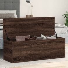 Boîte de rangement chêne marron 102x35x35 cm bois d'ingénierie