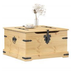 Boîte de rangement Corona 78x78x45 cm bois de pin massif