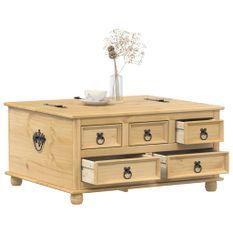 Boîte de rangement Corona 90x78x45 cm bois de pin massif