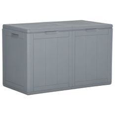 Boîte de rangement de jardin 180 L Gris PP