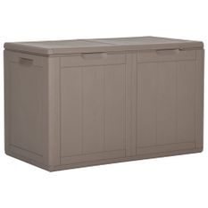 Boîte de rangement de jardin 180 L Marron PP