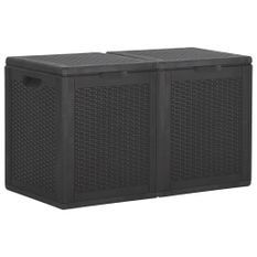 Boîte de rangement de jardin 180 L Noir PP