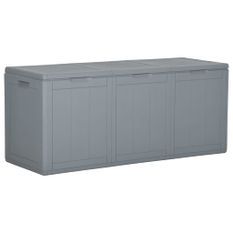 Boîte de rangement de jardin 270 L Gris PP