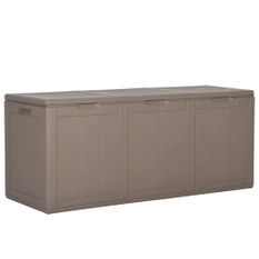 Boîte de rangement de jardin 270 L Marron PP