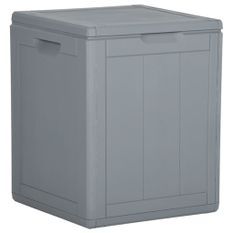 Boîte de rangement de jardin 90 L Gris PP