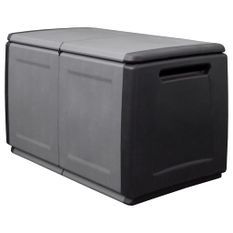 Boîte de rangement de jardin 96x53x57 cm 230 L Gris foncé noir