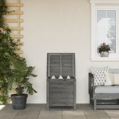 Boîte de rangement de jardin anthracite bois massif de sapin