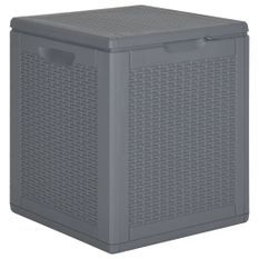 Boîte de rangement de jardin gris PP rotin 90 L
